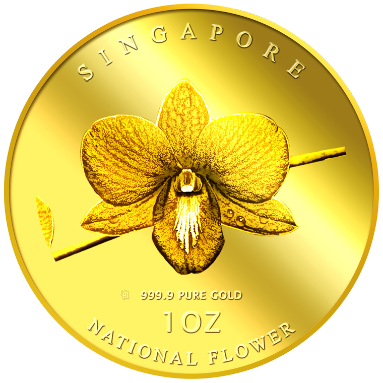 1Oz SG National Flower Gold Medallion