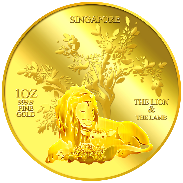 1oz The Lion and the Lamb Gold Medallion (1ST LAUNCH)