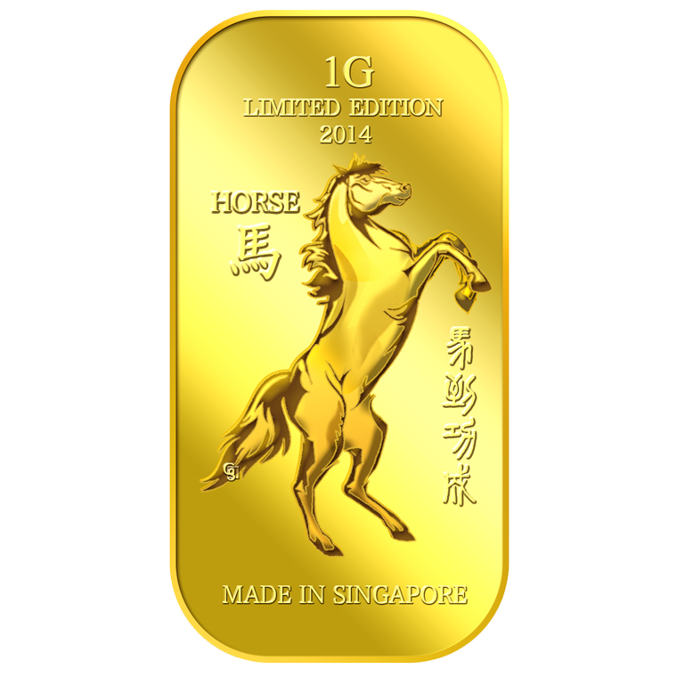 1g Golden Horse Gold Bar