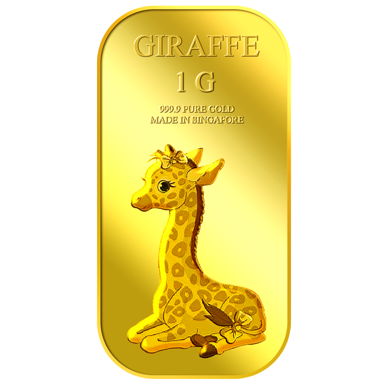 1g Giraffe (Female) Gold Bar