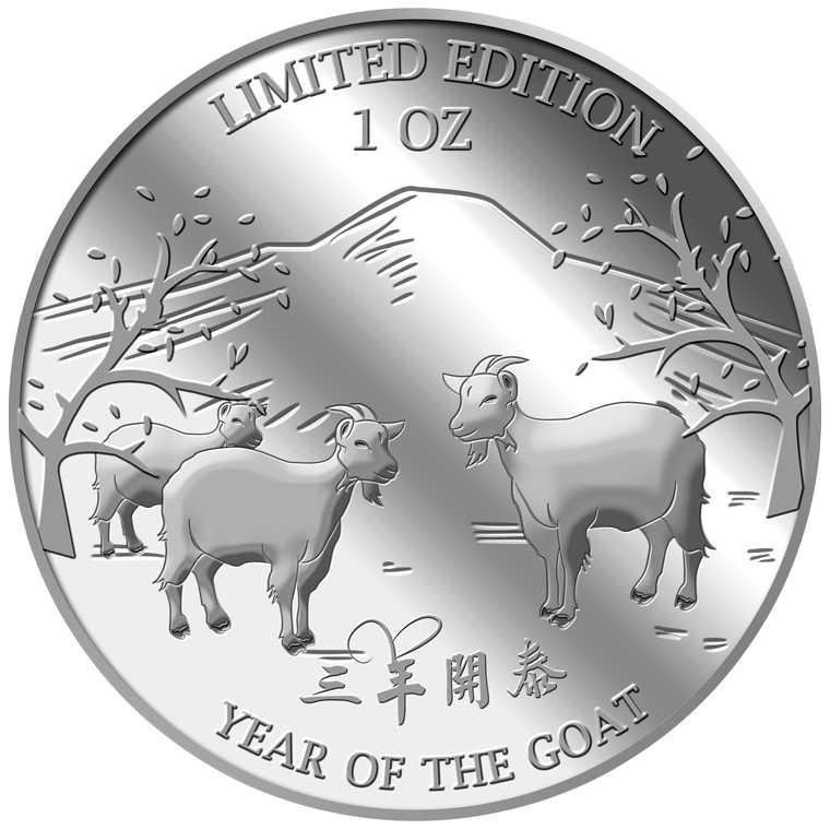 1oz Golden Goat Silver Medallion