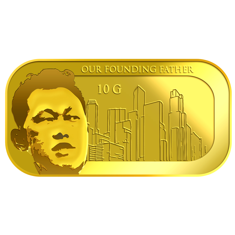 10g SG Founding Father (Series 1) (1965 SG Independence Day) Gold Bar (YEAR 2015)
