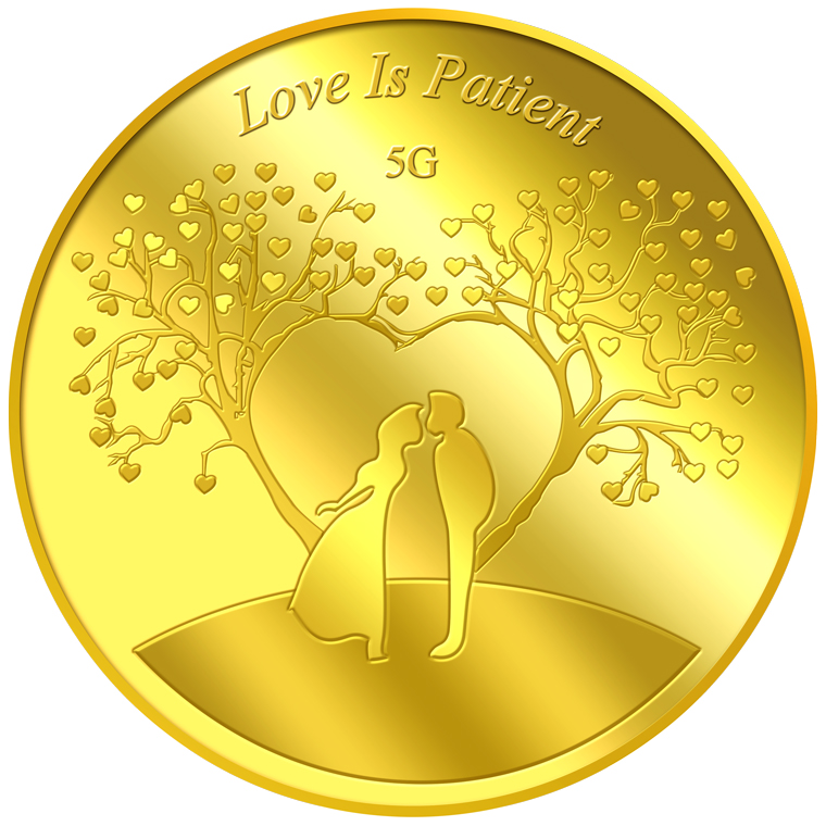5g Love is Patient Gold Medallion