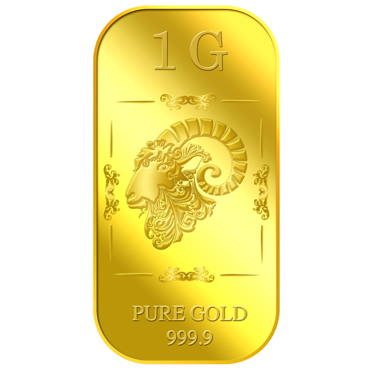 1g Golden Ram Gold Bar
