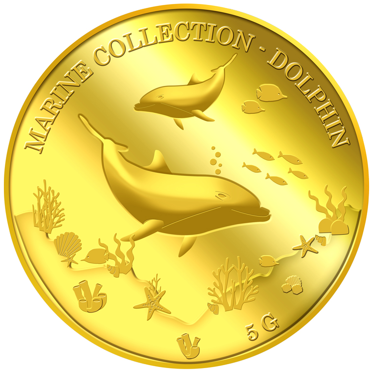 5g Dolphin Gold Medallion