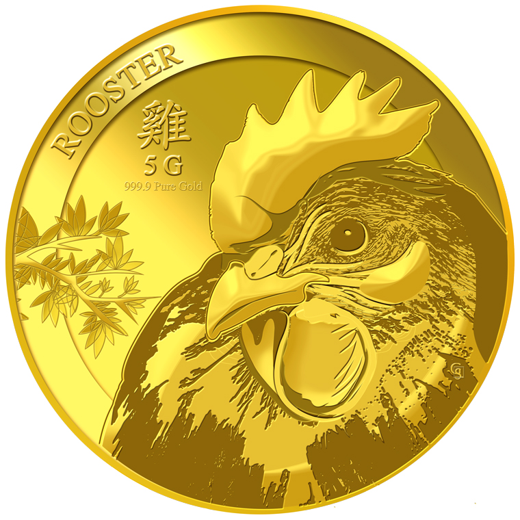 5g Golden Rooster Gold Medallion