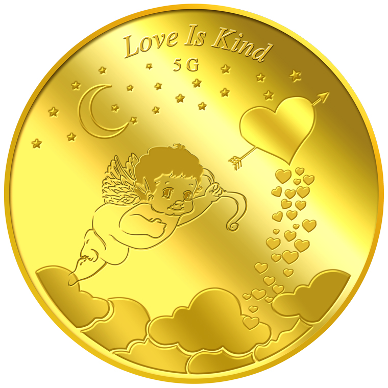 5g Love is Kind Gold Medallion