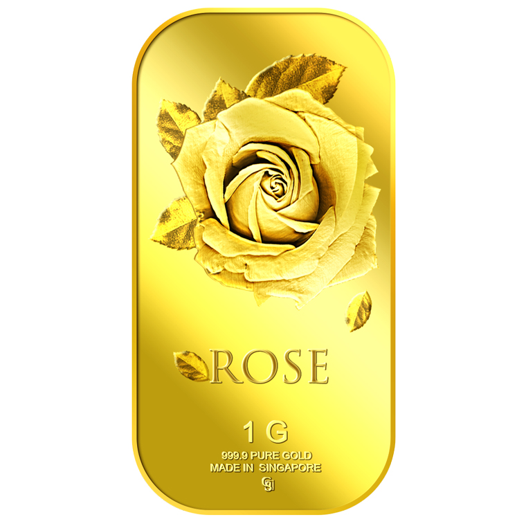 1g Big Rose (Series 1) Gold Bar