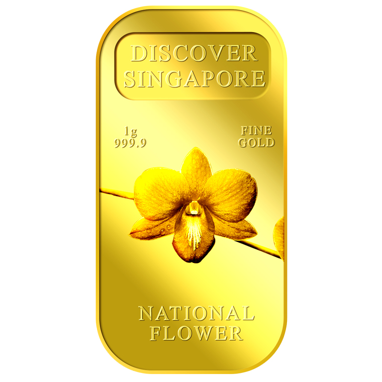 1g SG National Flower Gold Bar