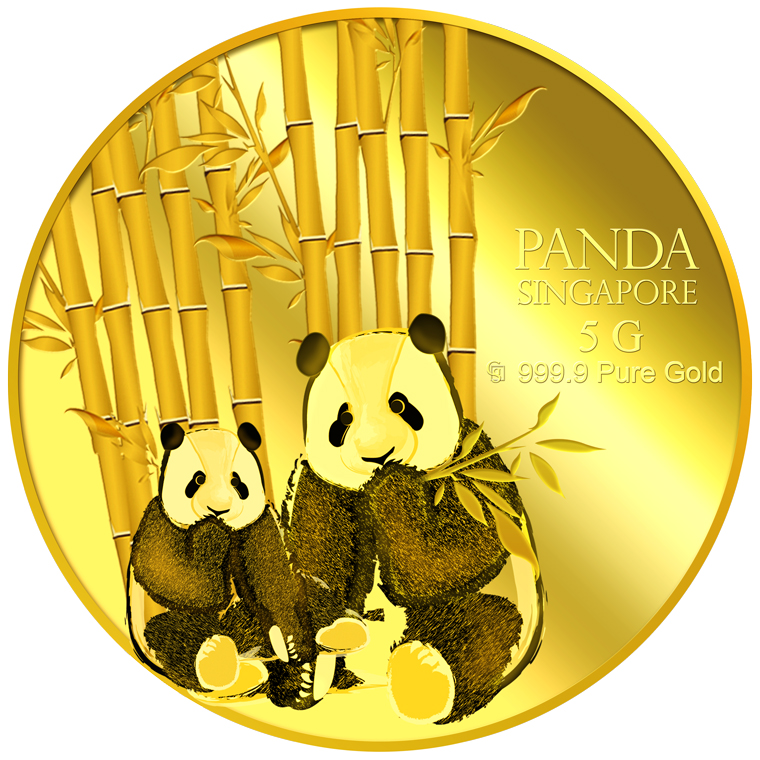 5g SG Giant Panda (Series 1) Gold Medallion