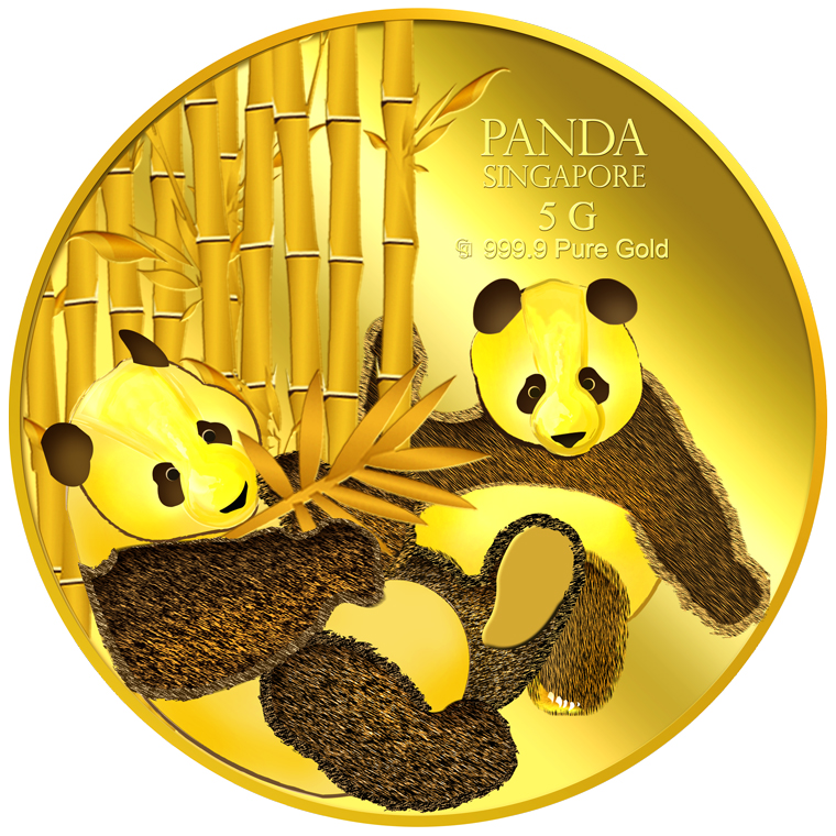 5g SG Giant Panda (Series 2) Gold Medallion