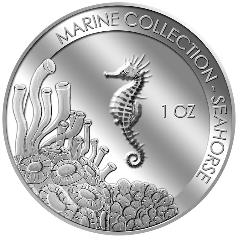 1oz Seahorse Silver Medallion