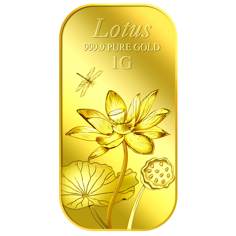 1g Lotus Gold Medallion  Bar 