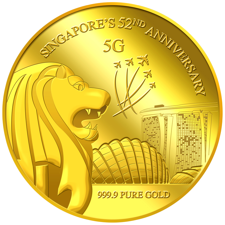 5g SG 52nd Anniversary Gold Medallion (YEAR 2017)