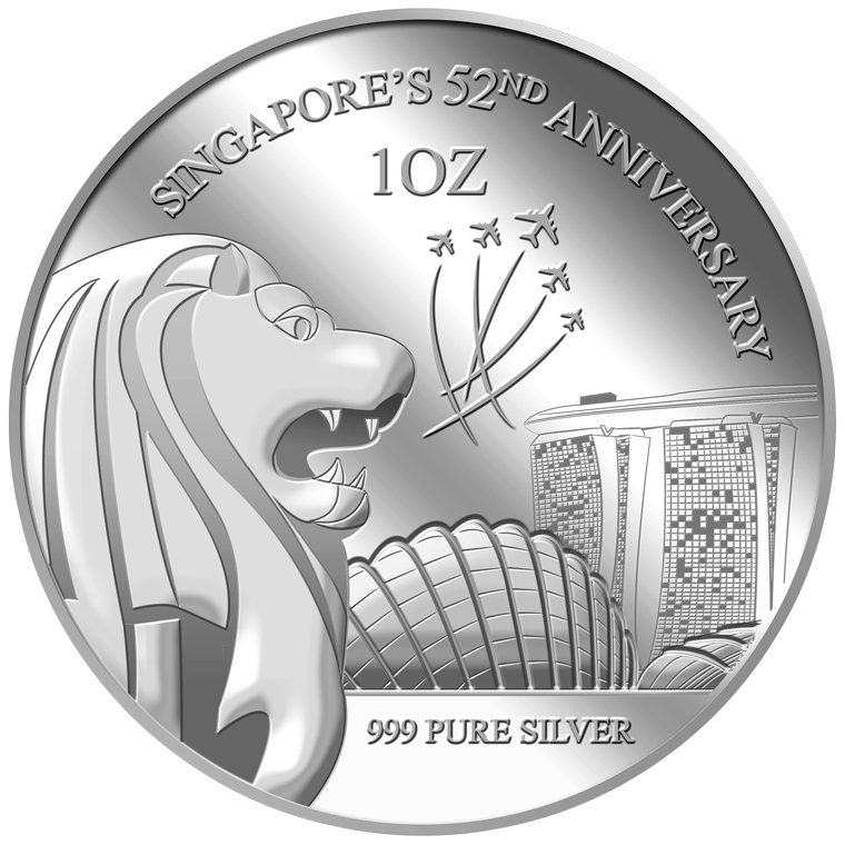 1oz SG 52nd Anniversary Silver Medallion (YEAR 2017)