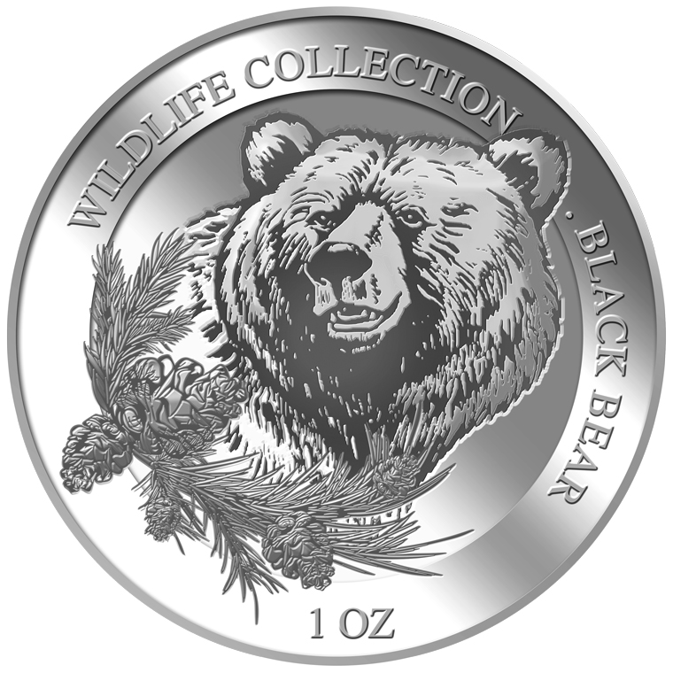 1oz Black Bear Silver Medallion