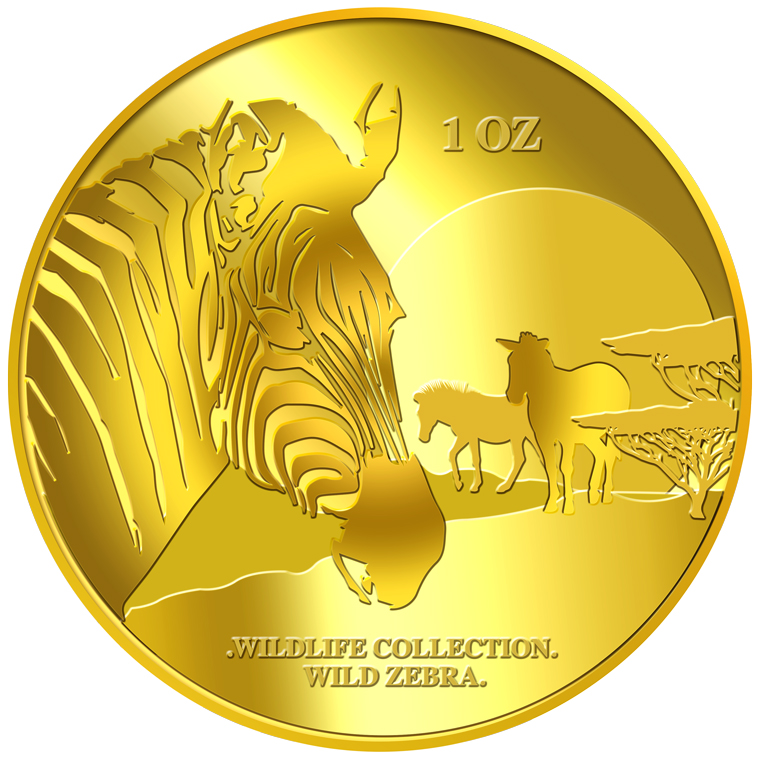 1oz Zebra Gold Medallion
