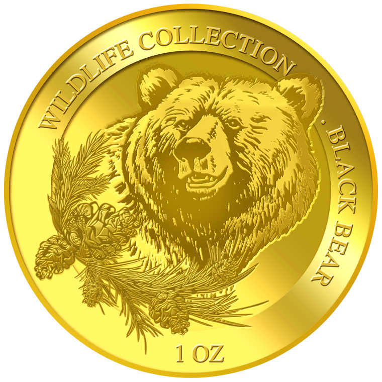 1oz Black Bear Gold Medallion