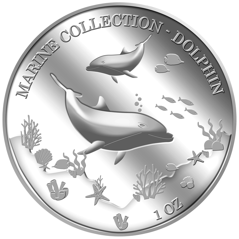 1oz Dolphin Silver Medallion