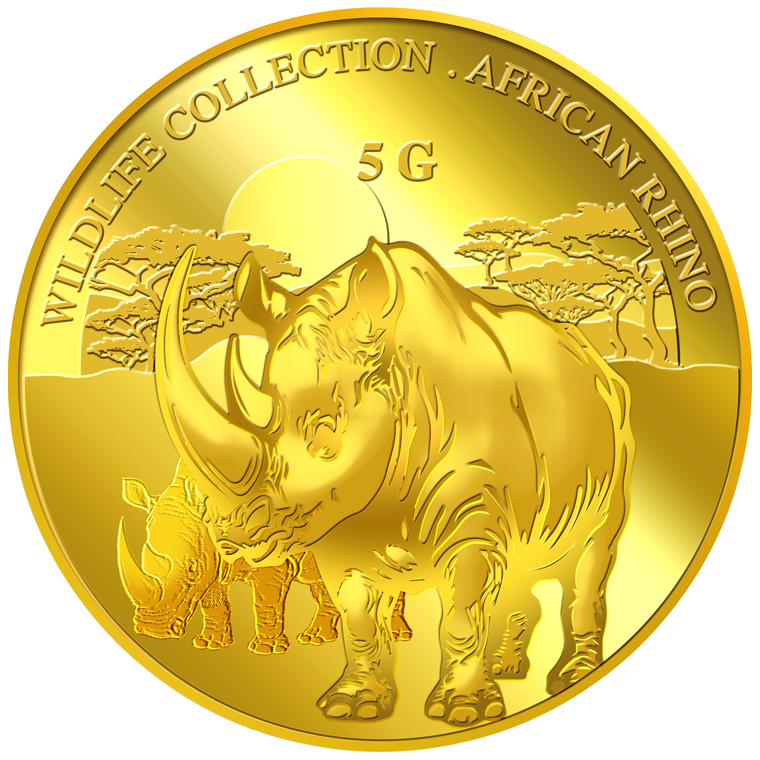 5g Rhinoceros Gold Medallion