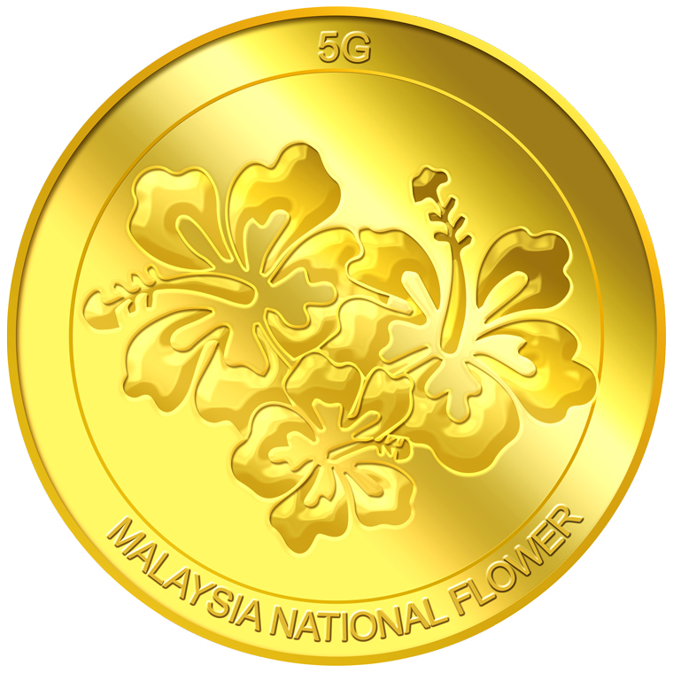 5g Hibiscus Gold Medallion