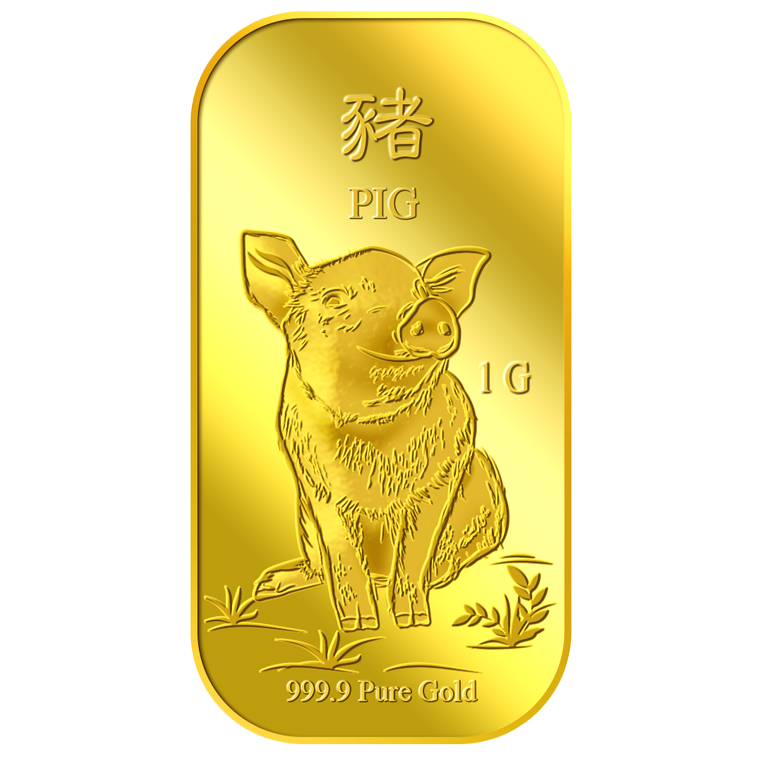 1g Golden Pig Gold Bar