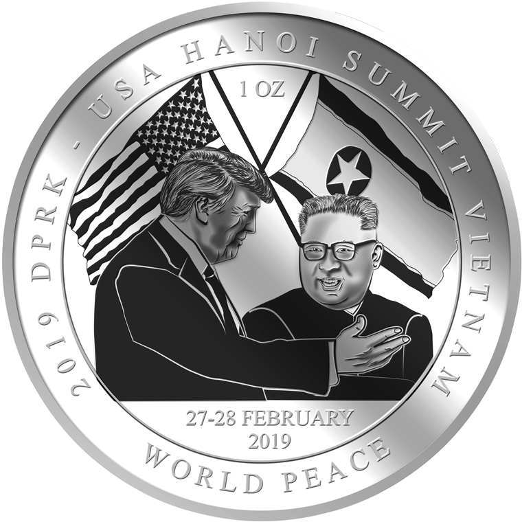 1oz 2019 DPRK - USA Hanoi Summit Vietnam Silver COIN