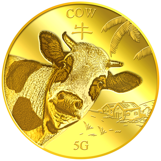 5g Golden Cow Gold Medallion