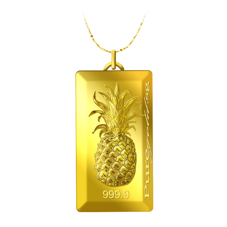 Pineapple Gold Bar Pendant