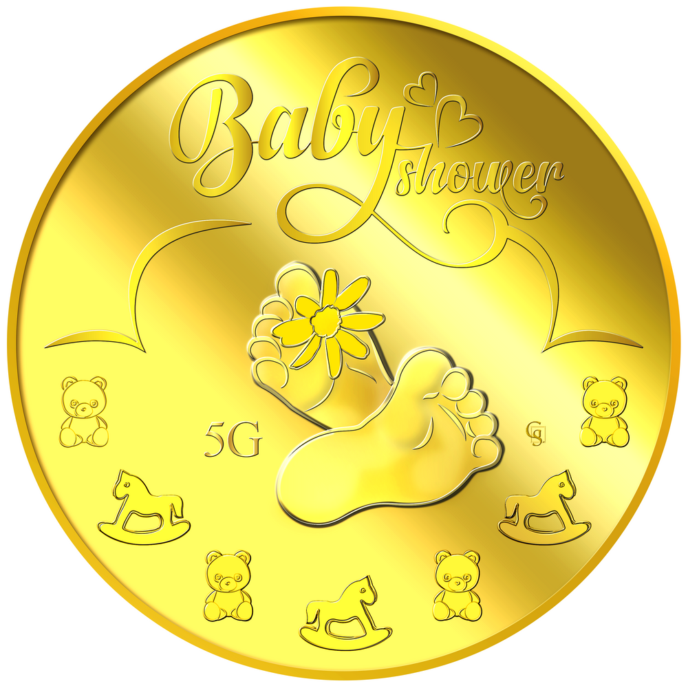 5g Baby Shower Gold Medallion