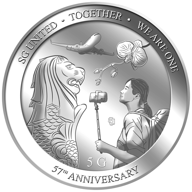 5g SG 57th Anniversary Silver Medallion (YEAR 2022)