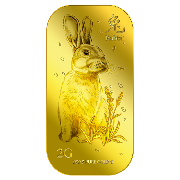 2g Golden Rabbit Gold Bar
