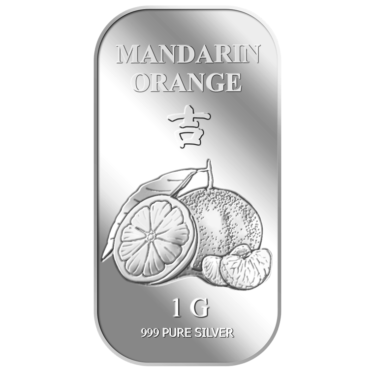 1g Mandarin Orange Silver Bar