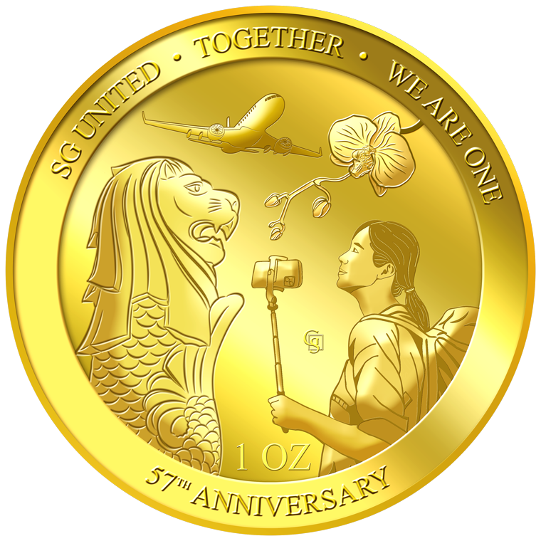1Oz SG 57th Anniversary Gold Medallion (Year 2022) (Coming Soon)