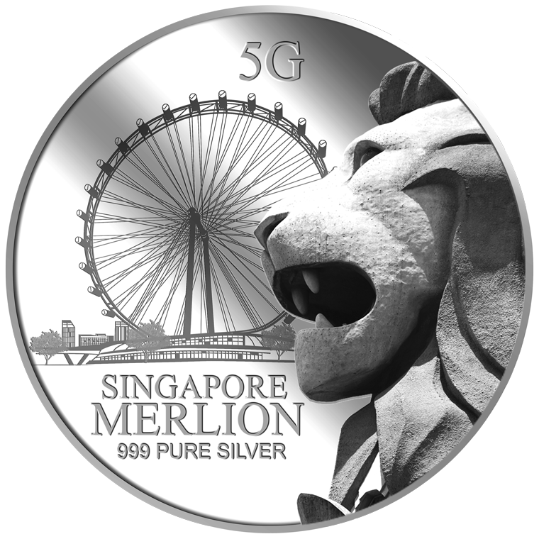 5g SG Merlion Flyer Silver Medallion