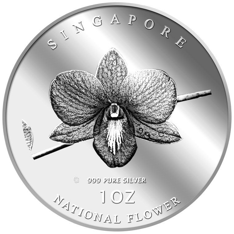 1Oz SG National Flower Silver Medallion