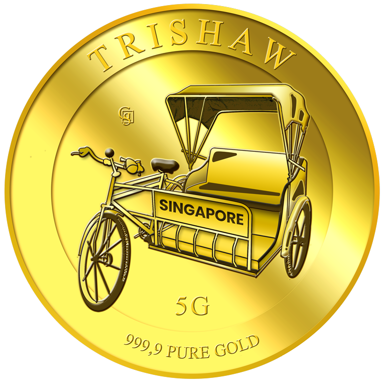 5g SG Trishaw Gold Medallion