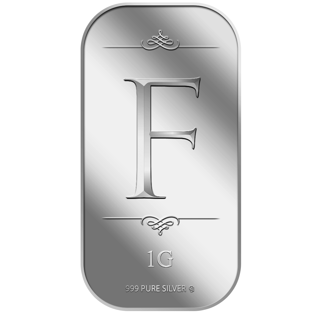 1g Alphabet F Silver Bar