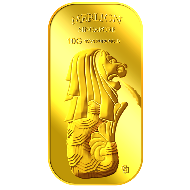 10g SG Merlion Fountain Gold Bar