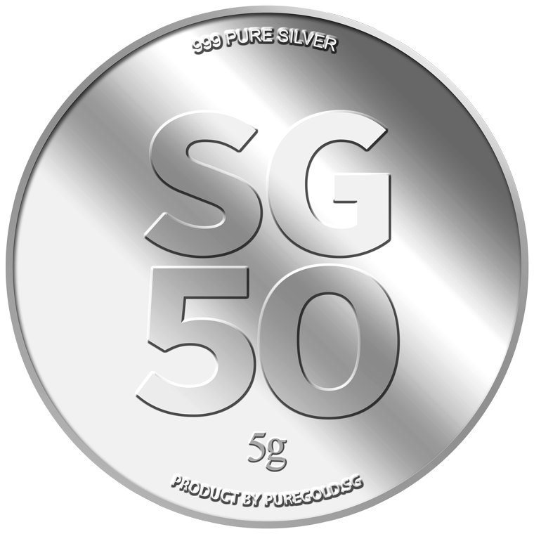5g SG 50th Anniversary Silver Medallion (Year 2015)
