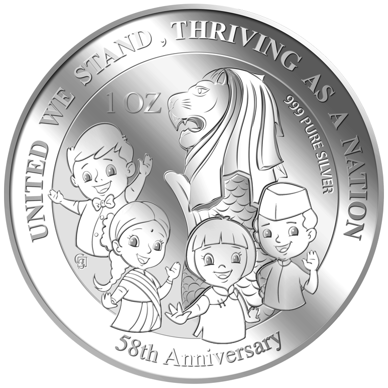 1oz SG 58th Anniversary Silver Medallion (Year 2023) (Coming Soon)