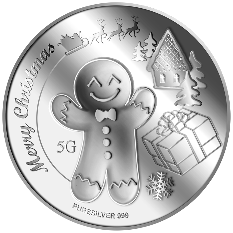 5g 2024 Gingerbread Silver Medallion