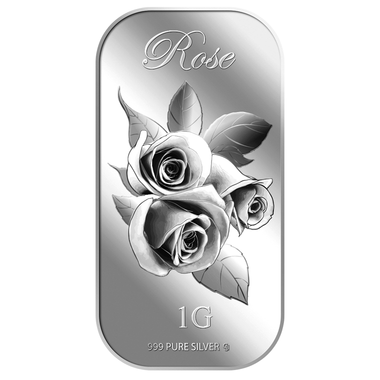 1g Small Rose (Series 2) Silver Bar