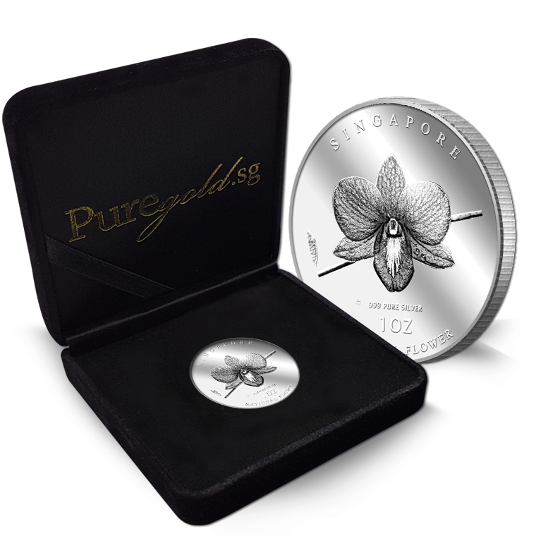 1Oz SG National Flower Silver Medallion | Buy Gold Silver in Singapore |  Buy Silver Singapore Online | Gold Price - Gold & Silver Store